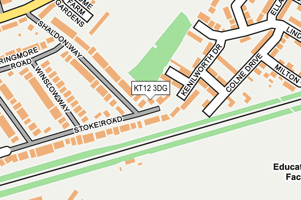 KT12 3DG map - OS OpenMap – Local (Ordnance Survey)