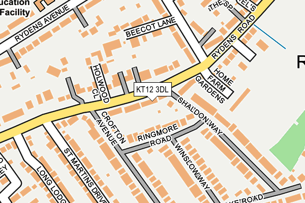 KT12 3DL map - OS OpenMap – Local (Ordnance Survey)