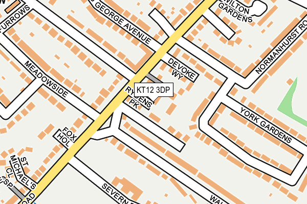 KT12 3DP map - OS OpenMap – Local (Ordnance Survey)
