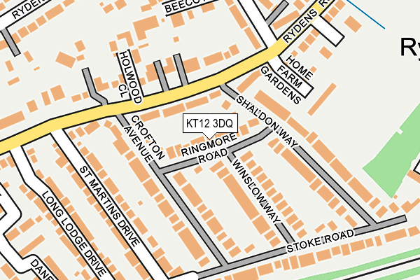 KT12 3DQ map - OS OpenMap – Local (Ordnance Survey)