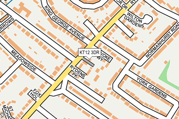 KT12 3DR map - OS OpenMap – Local (Ordnance Survey)