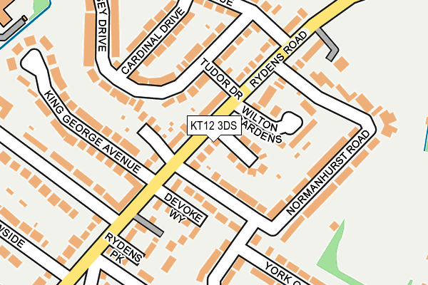 KT12 3DS map - OS OpenMap – Local (Ordnance Survey)