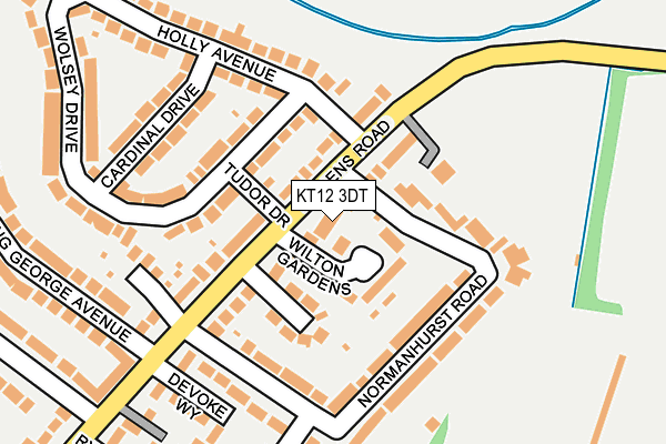 KT12 3DT map - OS OpenMap – Local (Ordnance Survey)