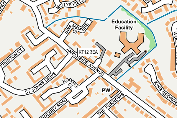 KT12 3EA map - OS OpenMap – Local (Ordnance Survey)