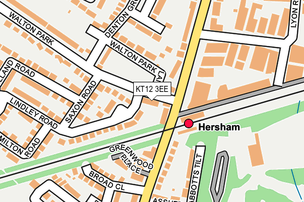 KT12 3EE map - OS OpenMap – Local (Ordnance Survey)