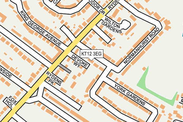 KT12 3EG map - OS OpenMap – Local (Ordnance Survey)