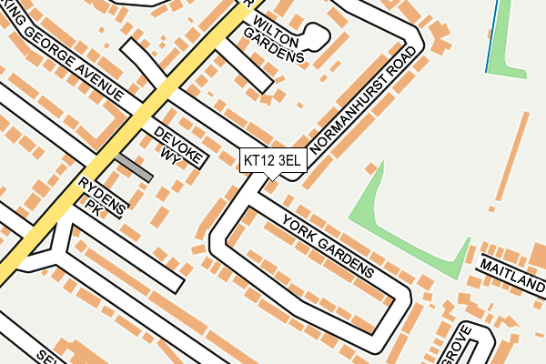 KT12 3EL map - OS OpenMap – Local (Ordnance Survey)