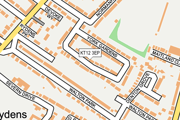 KT12 3EP map - OS OpenMap – Local (Ordnance Survey)