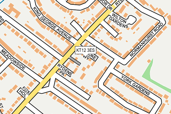 KT12 3ES map - OS OpenMap – Local (Ordnance Survey)