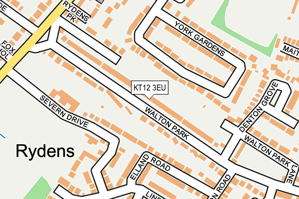 KT12 3EU map - OS OpenMap – Local (Ordnance Survey)