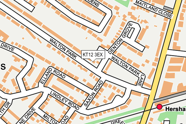 KT12 3EX map - OS OpenMap – Local (Ordnance Survey)