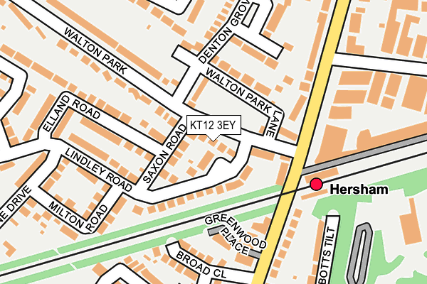 KT12 3EY map - OS OpenMap – Local (Ordnance Survey)