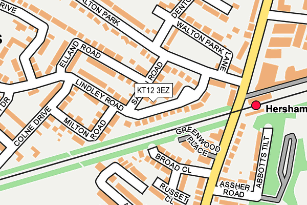 KT12 3EZ map - OS OpenMap – Local (Ordnance Survey)