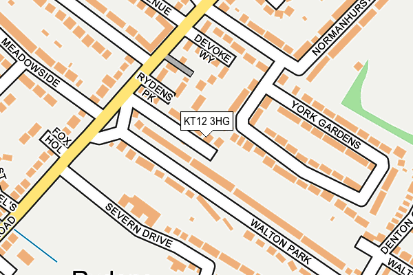 KT12 3HG map - OS OpenMap – Local (Ordnance Survey)