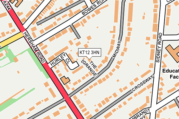 KT12 3HN map - OS OpenMap – Local (Ordnance Survey)