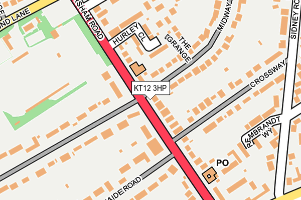 KT12 3HP map - OS OpenMap – Local (Ordnance Survey)