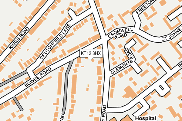 KT12 3HX map - OS OpenMap – Local (Ordnance Survey)