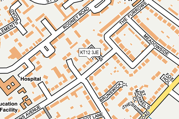 KT12 3JE map - OS OpenMap – Local (Ordnance Survey)