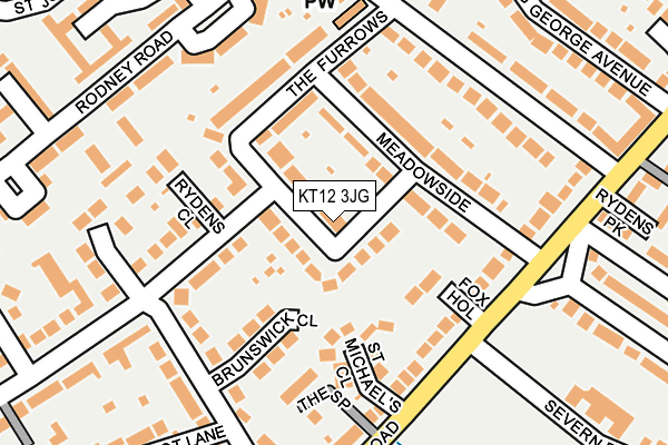 KT12 3JG map - OS OpenMap – Local (Ordnance Survey)