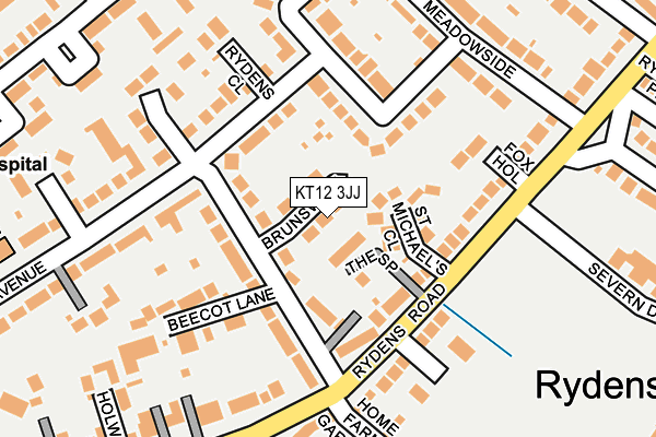 KT12 3JJ map - OS OpenMap – Local (Ordnance Survey)