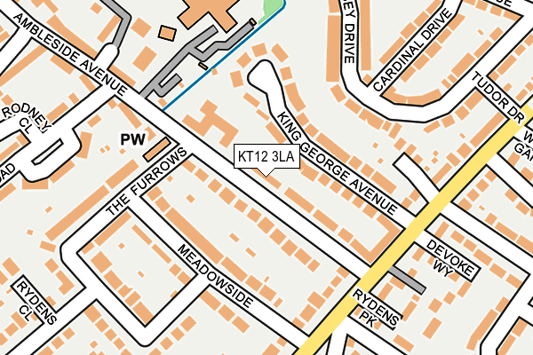 KT12 3LA map - OS OpenMap – Local (Ordnance Survey)