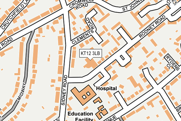 KT12 3LB map - OS OpenMap – Local (Ordnance Survey)