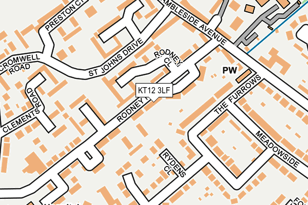 KT12 3LF map - OS OpenMap – Local (Ordnance Survey)
