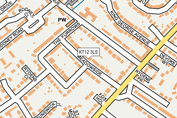 KT12 3LS map - OS OpenMap – Local (Ordnance Survey)