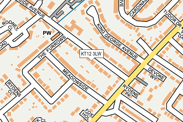 KT12 3LW map - OS OpenMap – Local (Ordnance Survey)