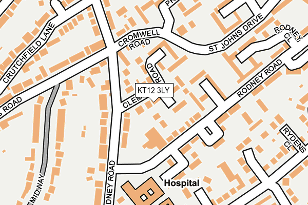 KT12 3LY map - OS OpenMap – Local (Ordnance Survey)