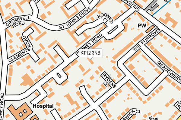 KT12 3NB map - OS OpenMap – Local (Ordnance Survey)