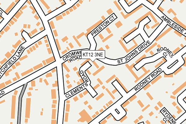 KT12 3NE map - OS OpenMap – Local (Ordnance Survey)