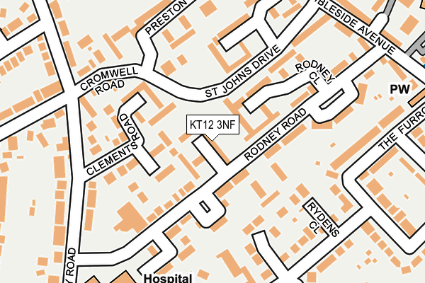 KT12 3NF map - OS OpenMap – Local (Ordnance Survey)