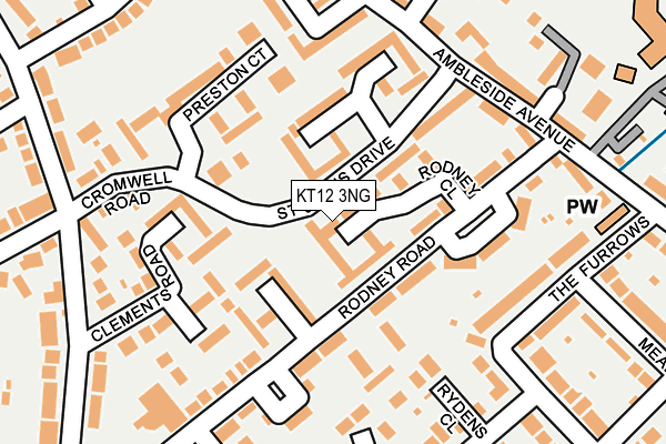 KT12 3NG map - OS OpenMap – Local (Ordnance Survey)