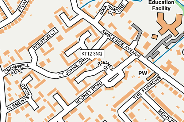 KT12 3NQ map - OS OpenMap – Local (Ordnance Survey)