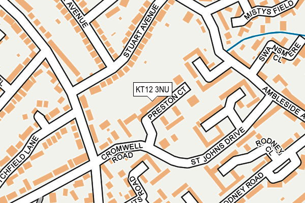 KT12 3NU map - OS OpenMap – Local (Ordnance Survey)