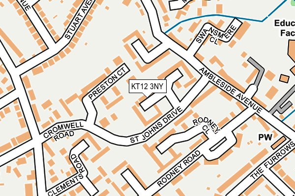 KT12 3NY map - OS OpenMap – Local (Ordnance Survey)