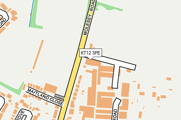 KT12 3PE map - OS OpenMap – Local (Ordnance Survey)