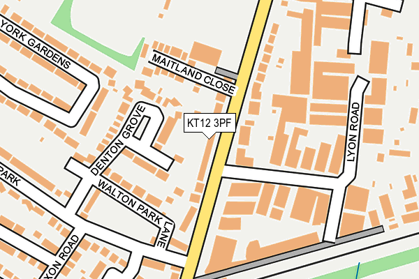 KT12 3PF map - OS OpenMap – Local (Ordnance Survey)
