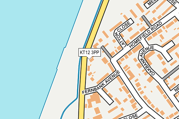 KT12 3PP map - OS OpenMap – Local (Ordnance Survey)
