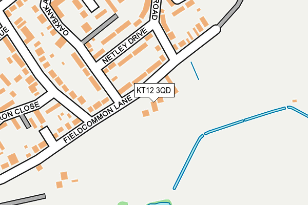 KT12 3QD map - OS OpenMap – Local (Ordnance Survey)
