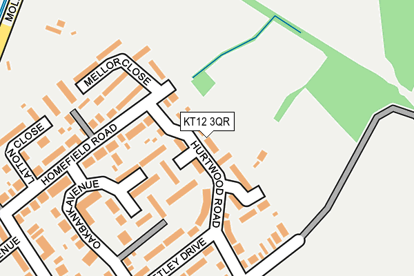KT12 3QR map - OS OpenMap – Local (Ordnance Survey)