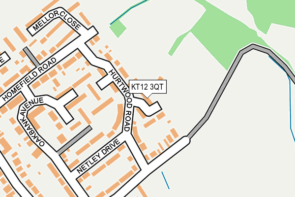 KT12 3QT map - OS OpenMap – Local (Ordnance Survey)