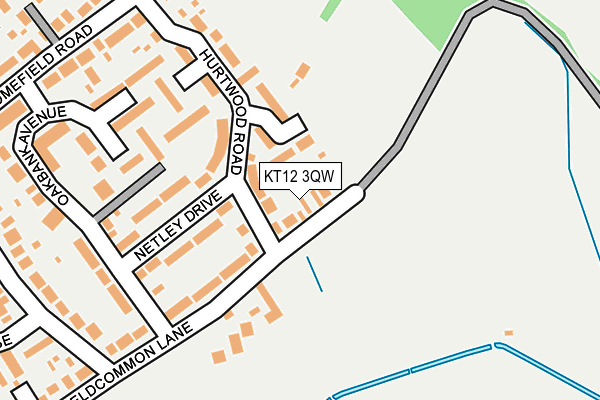 KT12 3QW map - OS OpenMap – Local (Ordnance Survey)