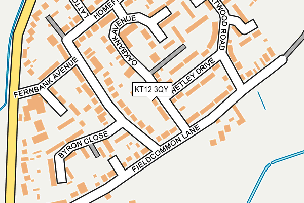 KT12 3QY map - OS OpenMap – Local (Ordnance Survey)