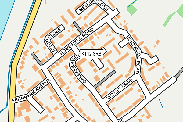 KT12 3RB map - OS OpenMap – Local (Ordnance Survey)