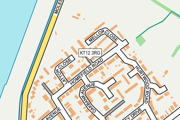 KT12 3RG map - OS OpenMap – Local (Ordnance Survey)