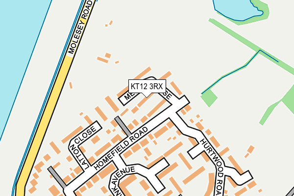 KT12 3RX map - OS OpenMap – Local (Ordnance Survey)