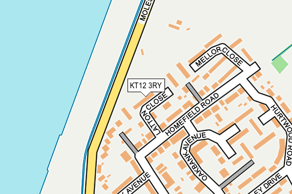 KT12 3RY map - OS OpenMap – Local (Ordnance Survey)
