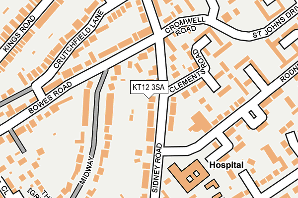 KT12 3SA map - OS OpenMap – Local (Ordnance Survey)